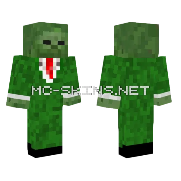 Zombie In A Suit Minecraft skin, front and back
