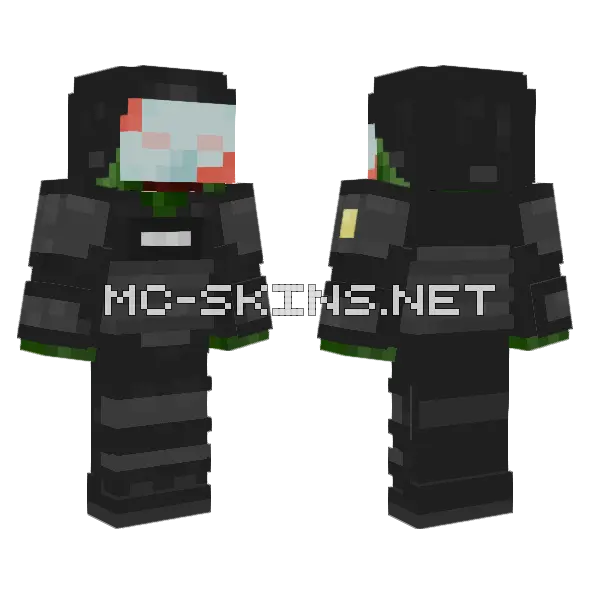 Zombie Juggernaut Fixed Minecraft skin, front and back