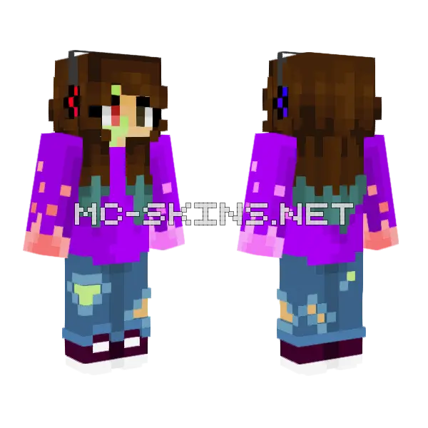 Zombie Owl Minecraft skin, front and back