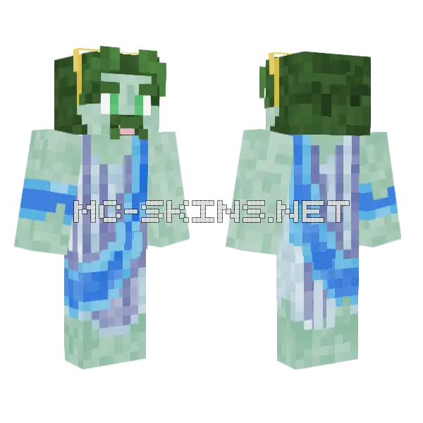 Zombie Poseidon Minecraft skin, front and back