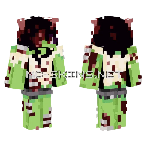 Zombie Thingbing Minecraft skin, front and back