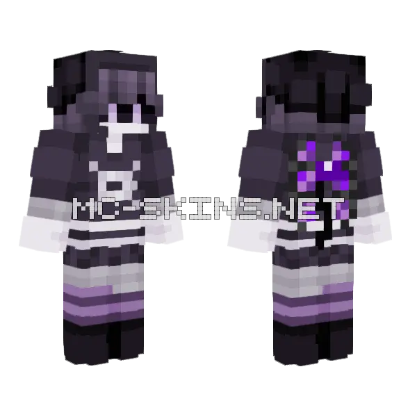 Zombie Uzi Minecraft skin, front and back