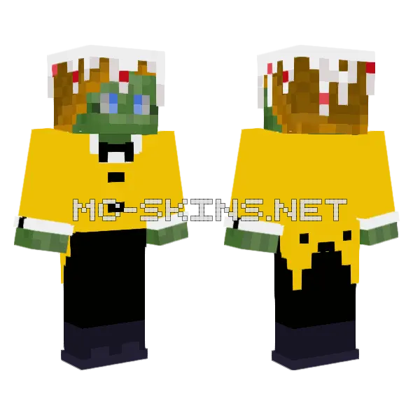 Zombiecakey Suit Minecraft skin, front and back