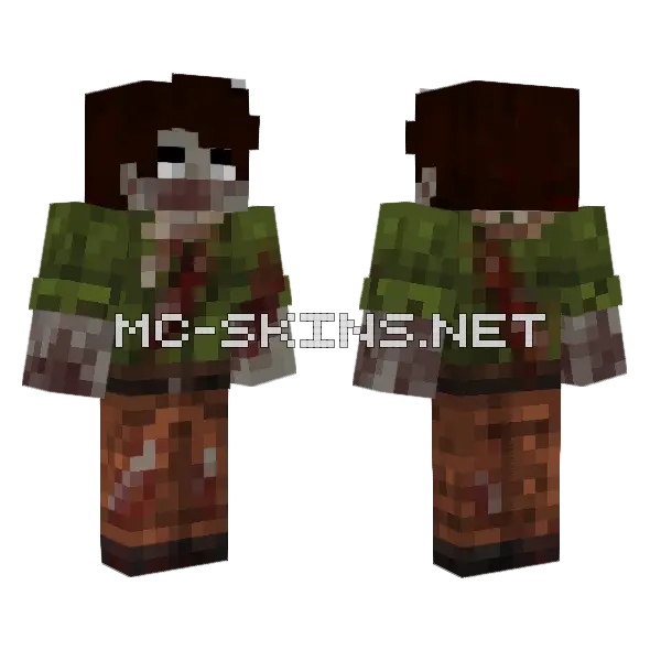 Zombiefied Creeper Minecraft skin, front and back