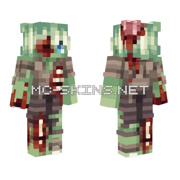 Zombified Boy Minecraft skin, front and back