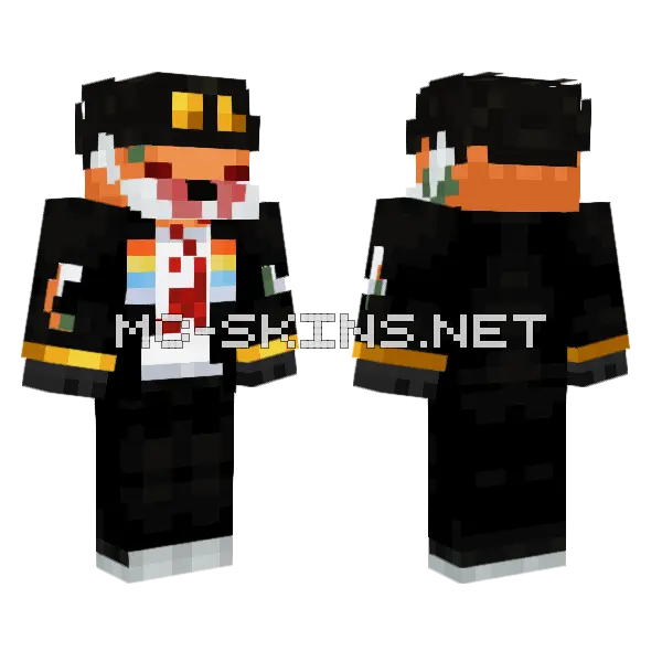Zombified Fundy Minecraft skin, front and back