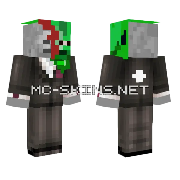 Zombiifiidz Suit Minecraft skin, front and back
