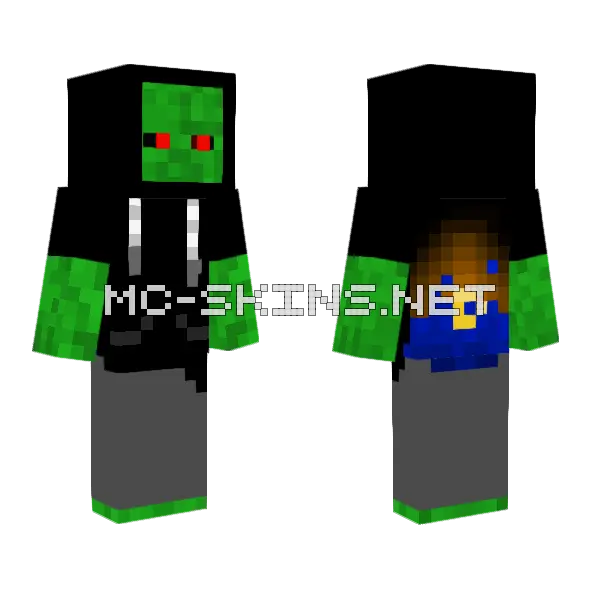 Zombo Monster Minecraft skin, front and back
