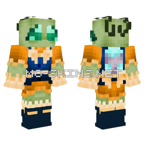 Zora Minecraft skin, front and back
