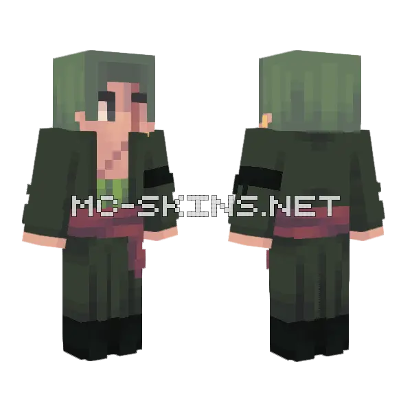 Zoro Minecraft skin, front and back