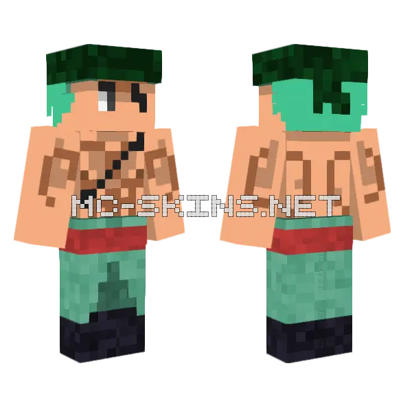 Zoro Minecraft skin, front and back