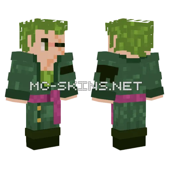 Zoro Minecraft skin, front and back