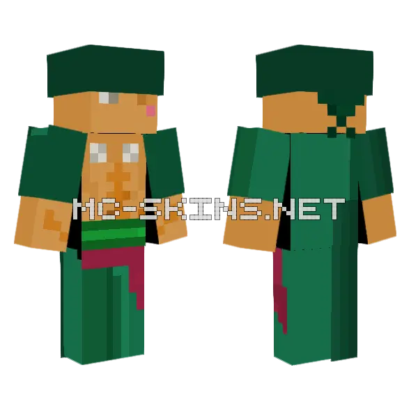 Zoro Minecraft skin, front and back
