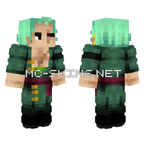 Zoro Commission Minecraft skin, front and back