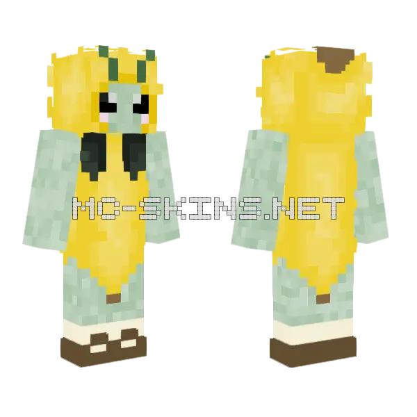 Zorp Banana Minecraft skin, front and back