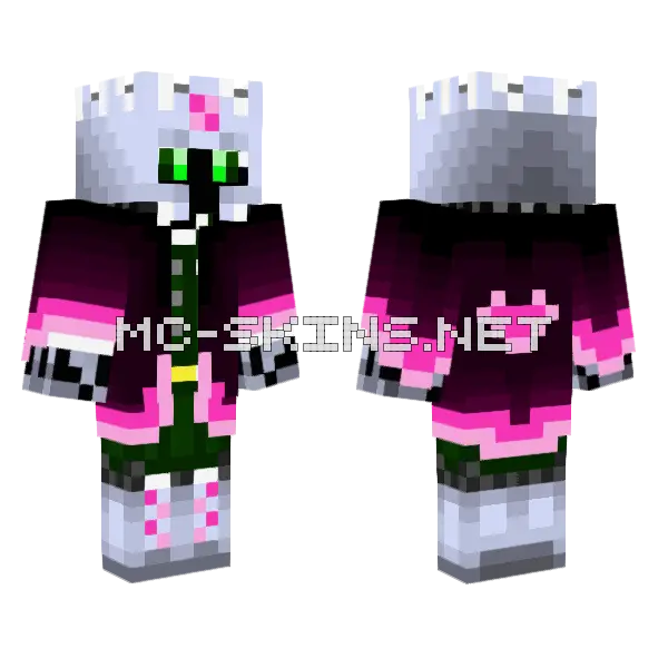 Zury Demon Slayer Minecraft skin, front and back