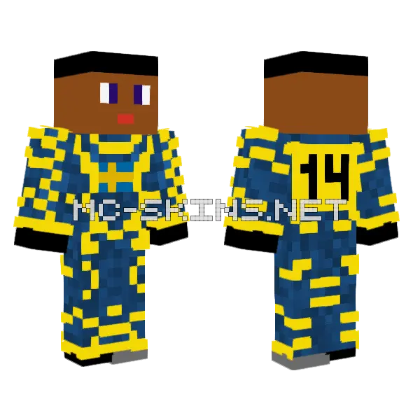 Zyd Blue Jersey Minecraft skin, front and back