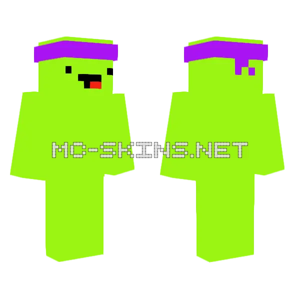 Zynticc Green Blob Minecraft skin, front and back