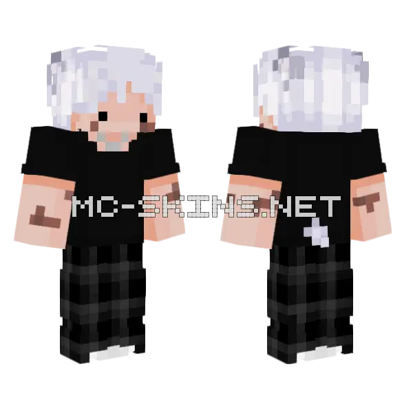 Zzz Ash Minecraft skin, front and back